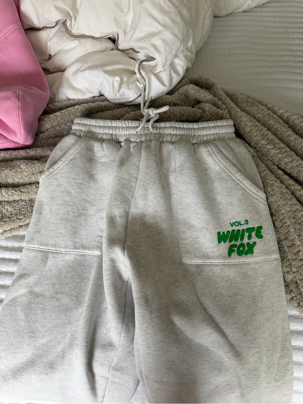 White fox sweatpants